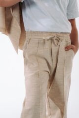 Erkek Çocuk Keten Görünüm Spor Takım Elbise