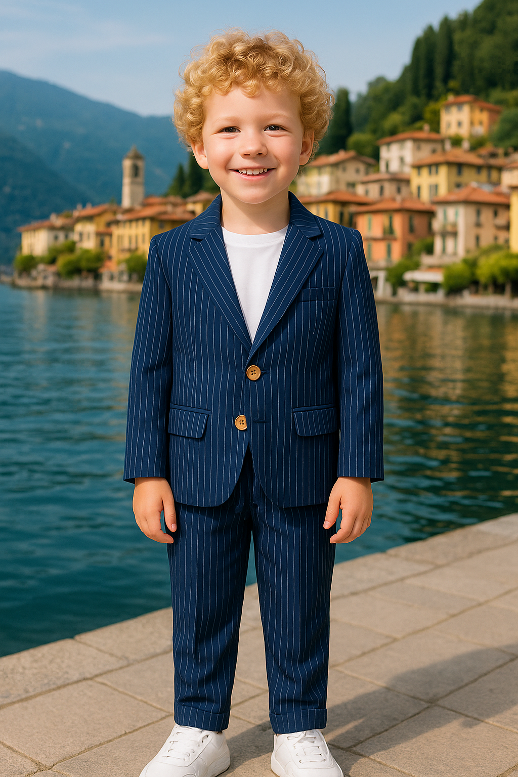 Erkek Çocuk Exclusive Cut Luxury Çizgili Takım Elbise