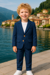 Erkek Çocuk Exclusive Cut Luxury Çizgili Takım Elbise