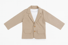 Erkek Çocuk Exclusive Cut Luxury Çizgili Takım Elbise Krem - 6 Yaş