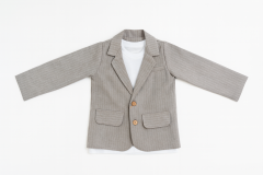 Erkek Çocuk Exclusive Cut Luxury Çizgili Takım Elbise Gri - 8 Yaş