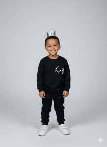 Erkek Çocuk İki İp King Eşofman Takımı Sweatshirt Pantolon 5 Yaş - Siyah