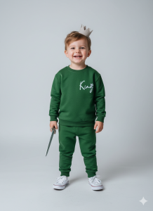 Erkek Çocuk İki İp King Eşofman Takımı Sweatshirt Pantolon 6 Yaş - Yeşil
