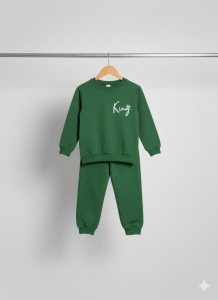 Erkek Çocuk İki İp King Eşofman Takımı Sweatshirt Pantolon 6 Yaş - Yeşil