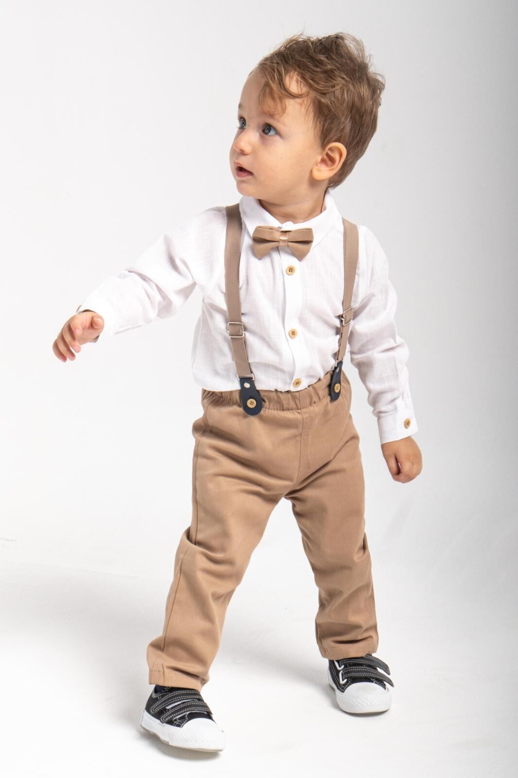 Bebek&Çocuk Salopet Takım Pantolon Gömlek Papyon