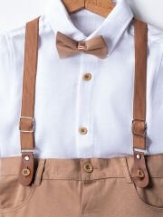 Bebek&Çocuk Salopet Takım Pantolon Gömlek Papyon