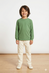 Erkek Çocuk %100 Pamuk Sweatshirt 9-10 Yaş - Yeşil