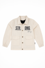 Erkek Çocuk %100 Pamuk Strong Gabardin Ceketli Alt Üst Takım 2 Yaş - Taş