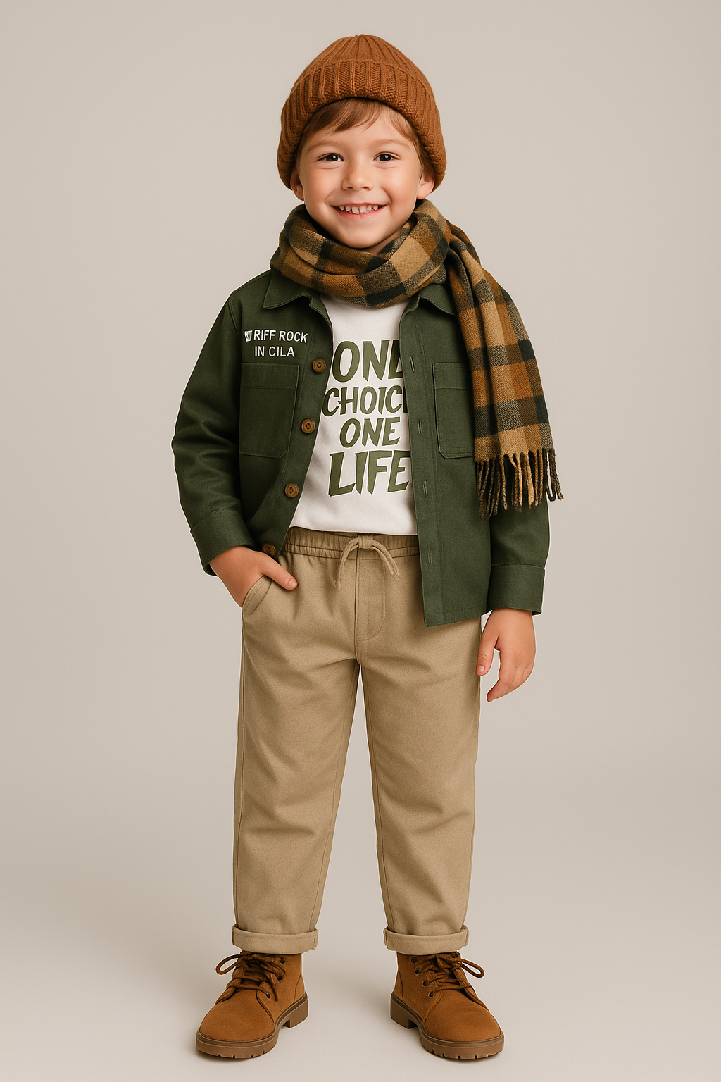 Erkek Çocuk %100 Pamuk Snow Gabardin Takım 3'lü