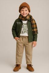 Erkek Çocuk %100 Pamuk Snow Gabardin Takım 3'lü