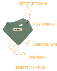 %100 Pamuk 5'li Müslin Ayarlanabilir Çıtçıtlı Bebek Mama Önlük Fular