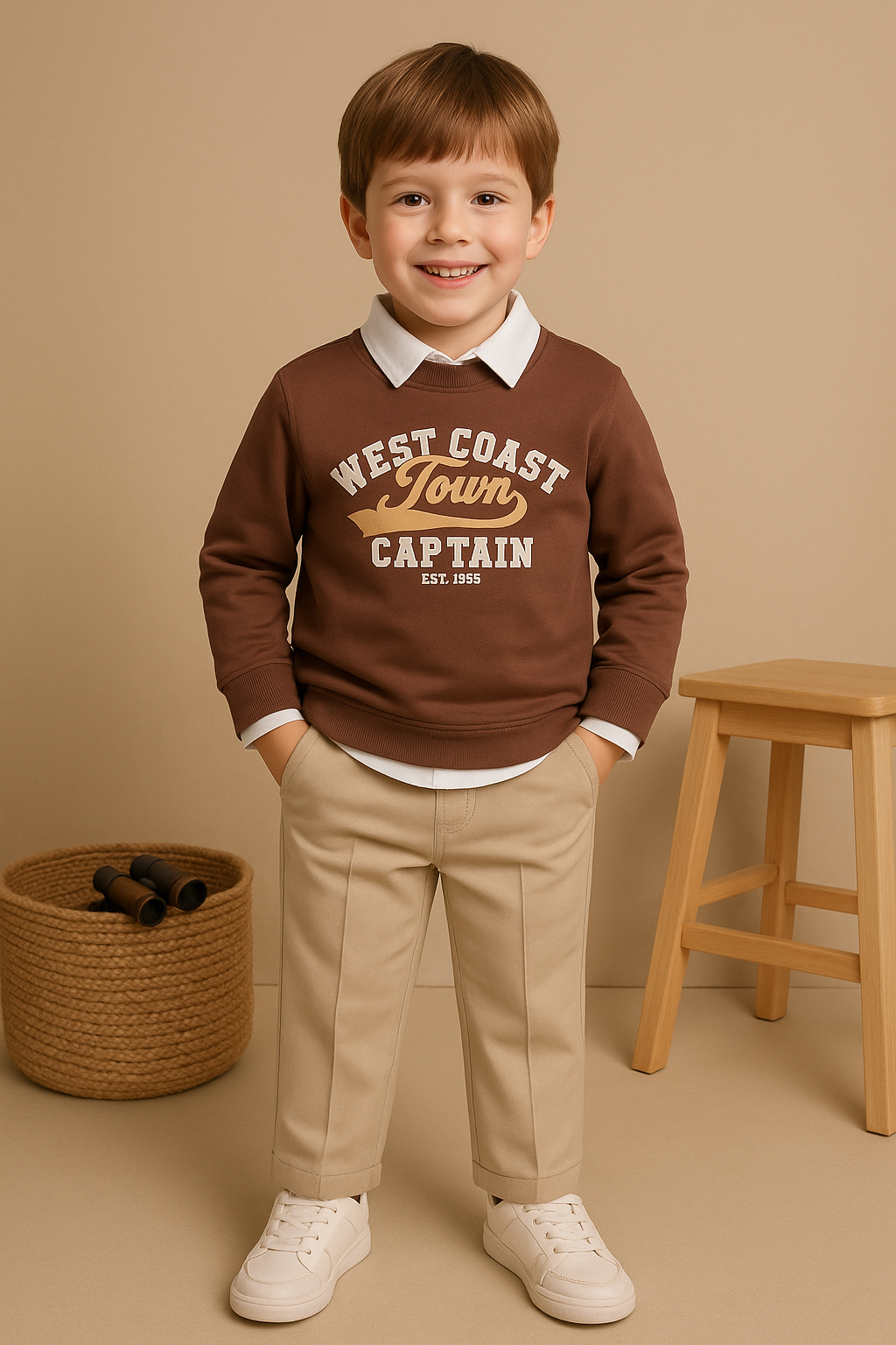 Erkek Bebek&Çocuk West Coast Tour 3'lü Takım Sweatshirt Gömlek Pantolon