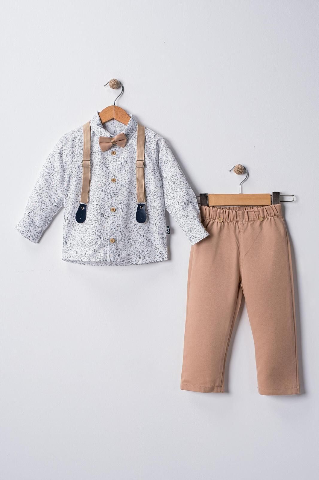 Mevsimlik Bebek&Çocuk Salopet Takım Gömlek Pantolon Papyon