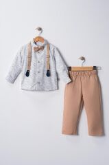 Mevsimlik Bebek&Çocuk Salopet Takım Gömlek Pantolon Papyon
