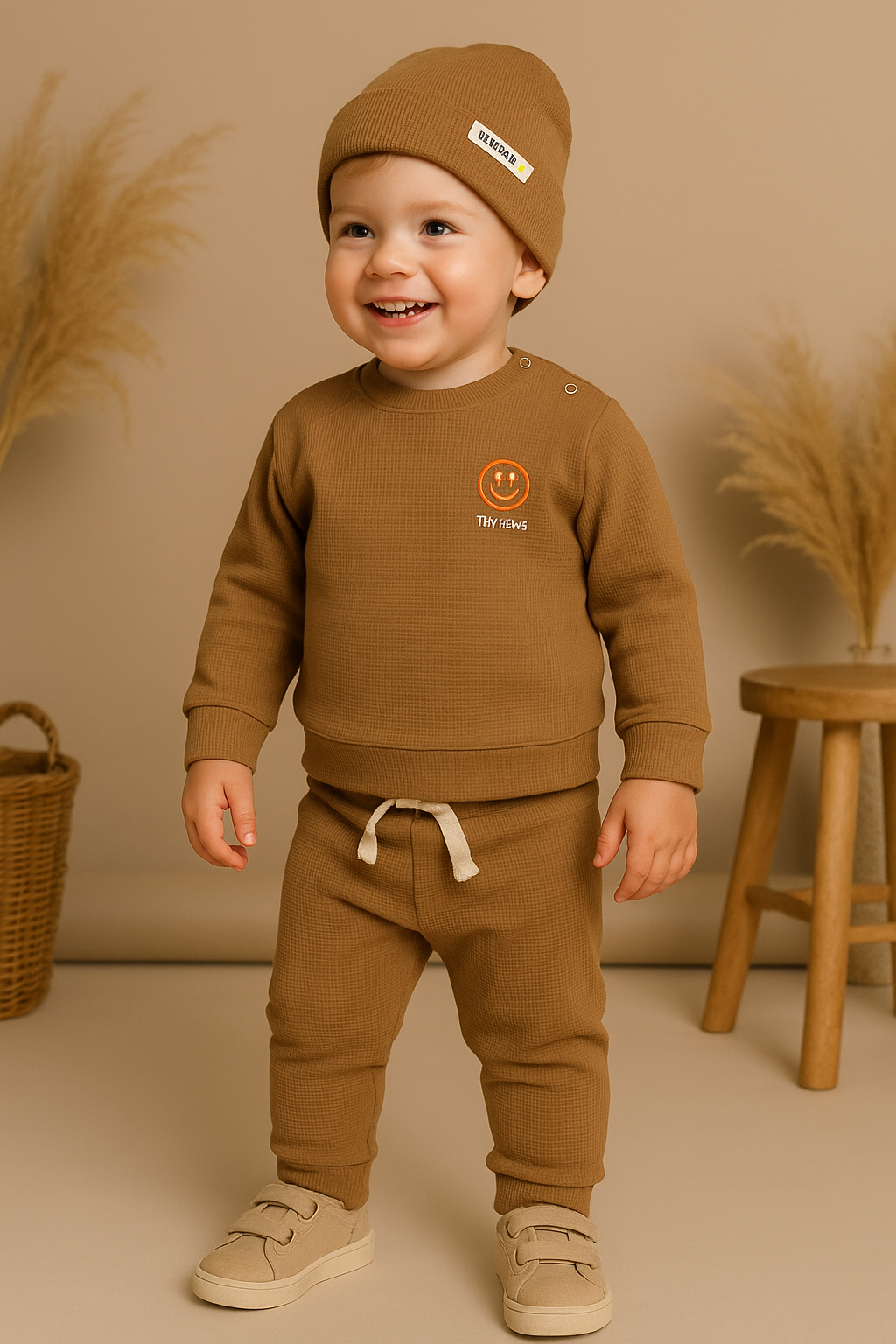 Erkek Bebek&Çocuk Smile Bere Hediyeli İkili Takım