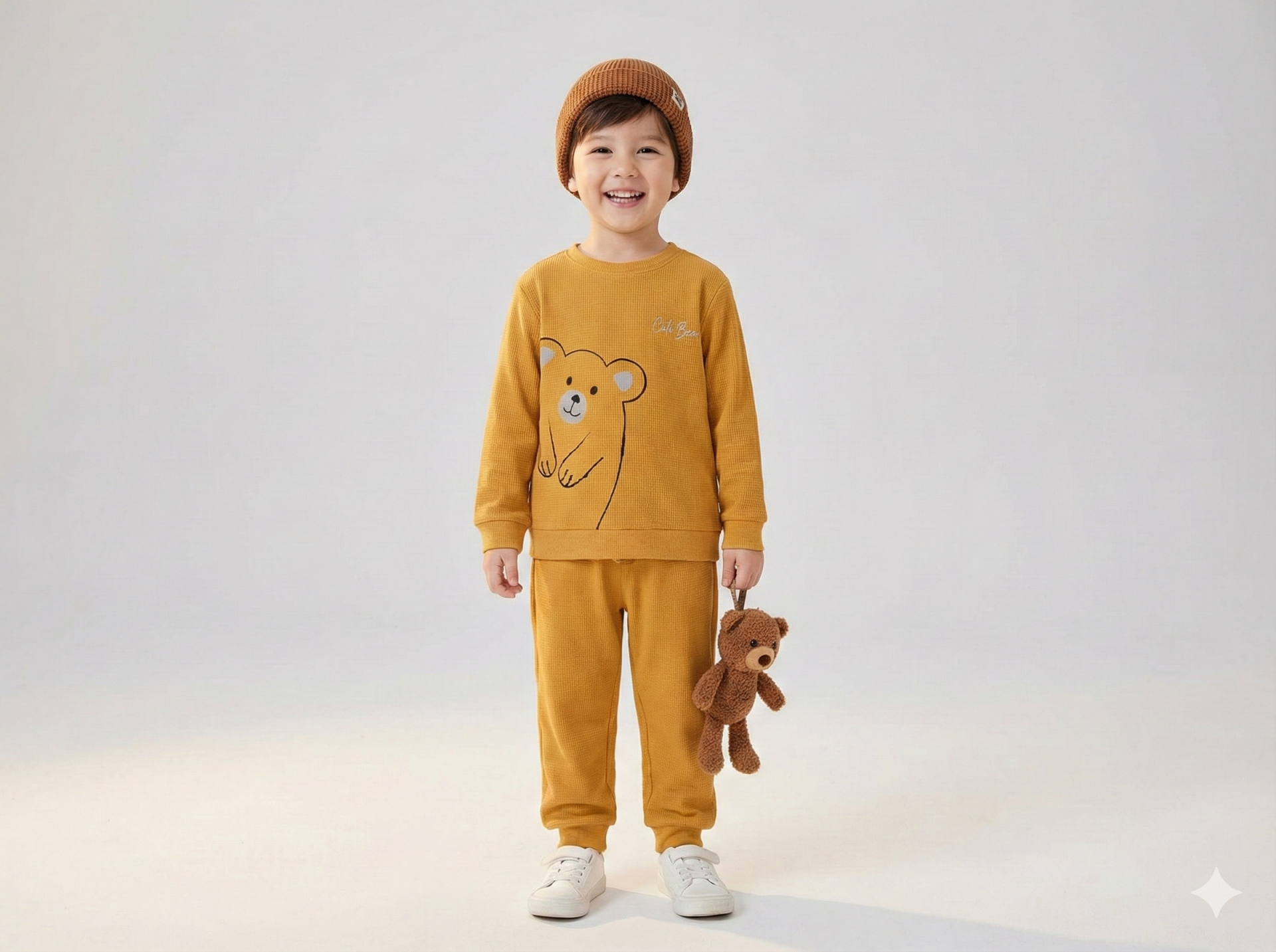 %100 Pamuk Cute Bear 2'li Bebek Takımı