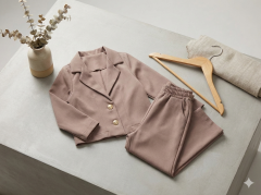 Kız Çocuk Double Ceket Pantolon 2'li Takım Elbise