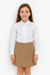 Kız Çocuk Okul Şort Etek Gabardin %100 Pamuk Esnek Bel