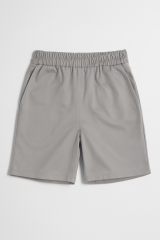 Kız Çocuk Okul Şort Etek Gabardin %100 Pamuk Esnek Bel 7-8 Yaş - Gri