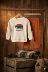 Erkek Bebek&Çocuk Wild Trail Kutup Ayısı Nakışlı 2'li Takım