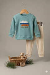 Erkek Bebek&Çocuk Wild Trail Kutup Ayısı Nakışlı 2'li Takım 12-18 Ay - mint