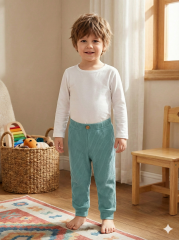 Unisex  %100 Pamuk Bebek&Çocuk Tayt 2-3 Yaş - mint