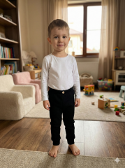 Unisex  %100 Pamuk Bebek&Çocuk Tayt 6-9 Ay - Siyah
