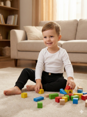 Unisex  %100 Pamuk Bebek&Çocuk Tayt 12-18 Ay - Siyah