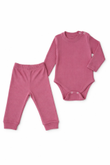 %100 Pamuk Kız Zıbınlı Body Ve Pantolon 2'li Takım