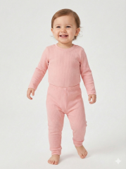 %100 Pamuk Kız Zıbınlı Body Ve Pantolon 2'li Takım 12-18 Ay - Pembe