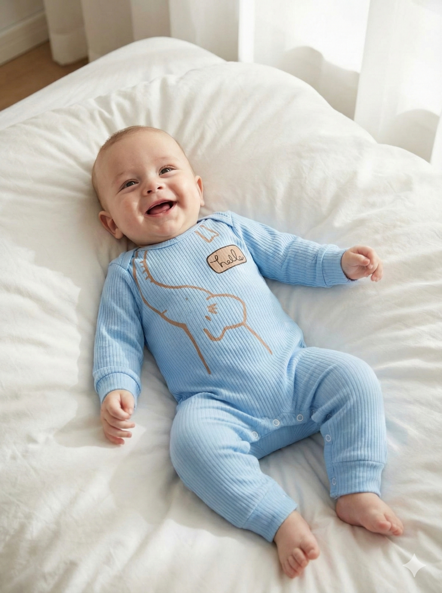 %100 Pamuk Erkek Yenidoğan Hediyelik Bebek Tulum