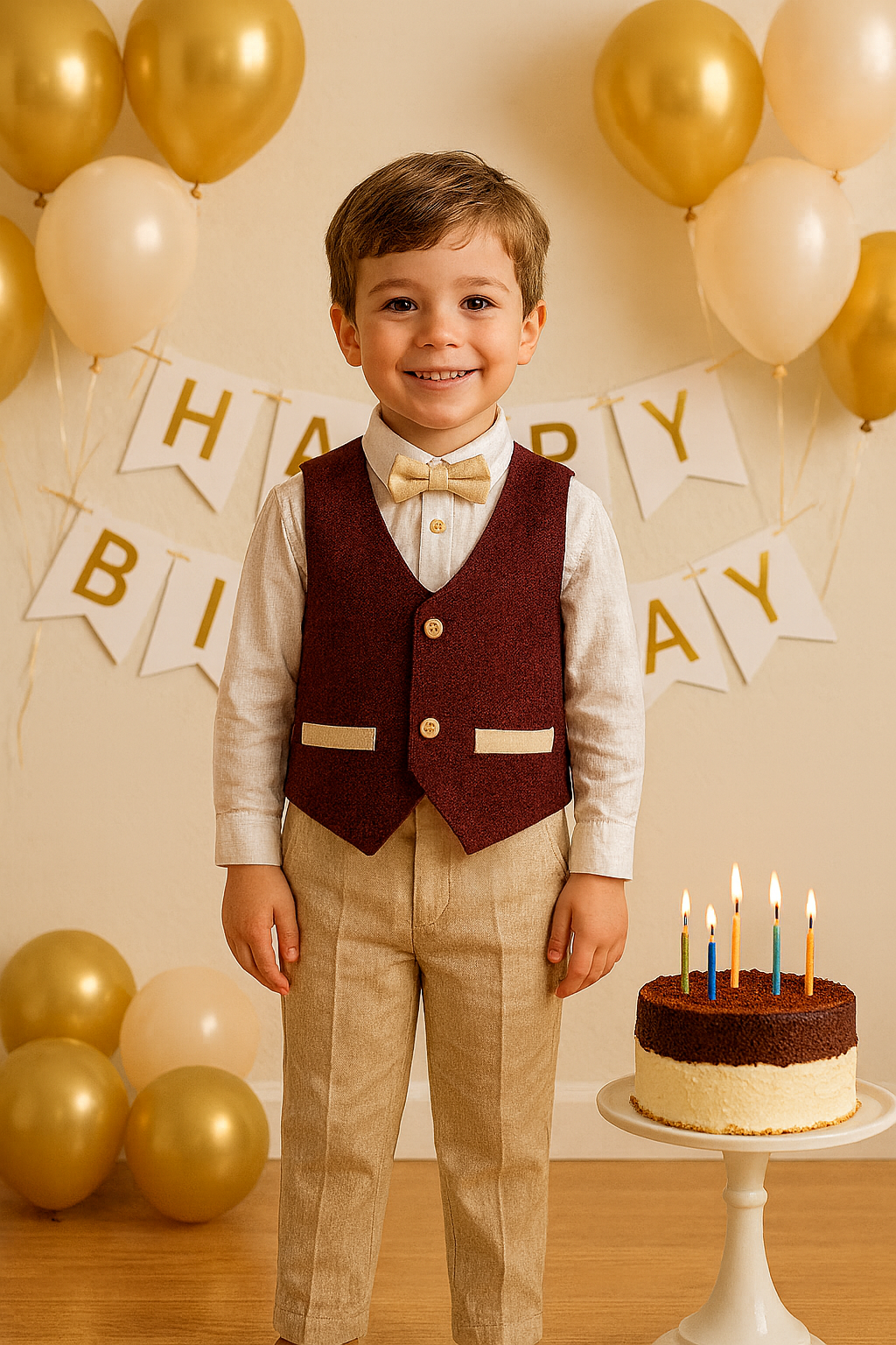 Erkek Çocuk Colored Yelekli Takım Elbise